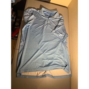 Johnnie-O Mens XXL Delray Performance Polo Shirt Blue Geometric JMPO3970 Golf